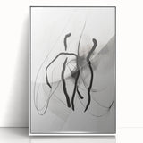 Abstract Minimalist Wall Art: Modern Black and White Line Art Print