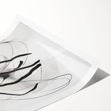 Abstract Minimalist Wall Art: Modern Black and White Line Art Print