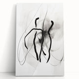 Abstract Minimalist Wall Art: Modern Black and White Line Art Print
