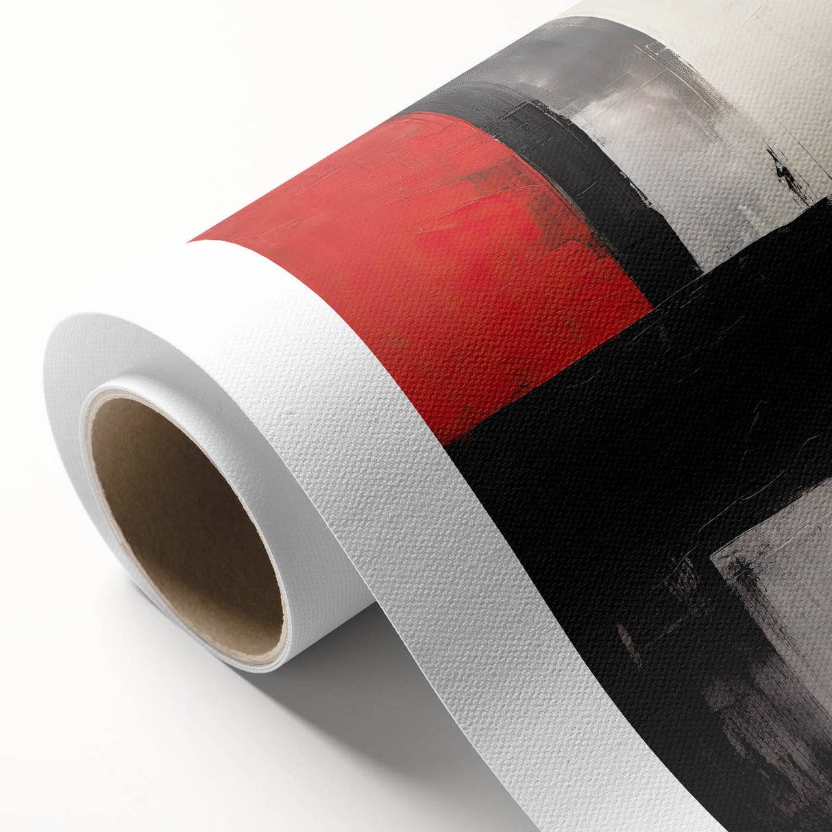 Bold Abstract Minimalist Wall Art: Red, Black, and White Geometric Design