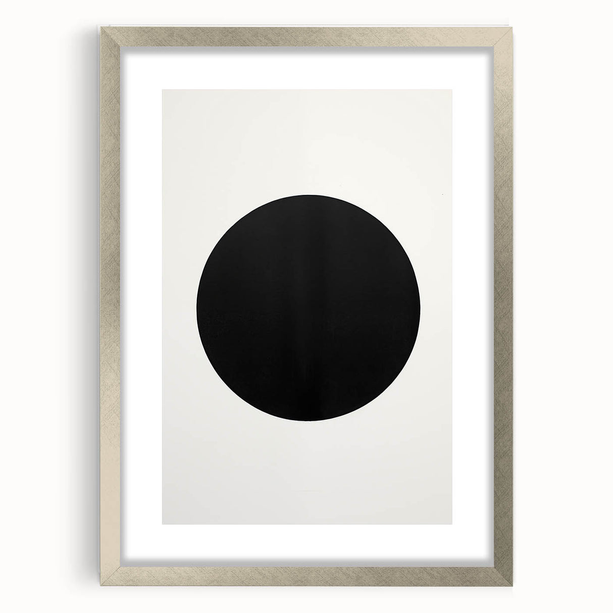 Minimalist Abstract Art: Black Circle on White Background Modern Print