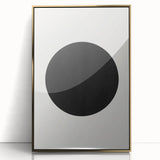 Minimalist Abstract Art: Black Circle on White Background Modern Print