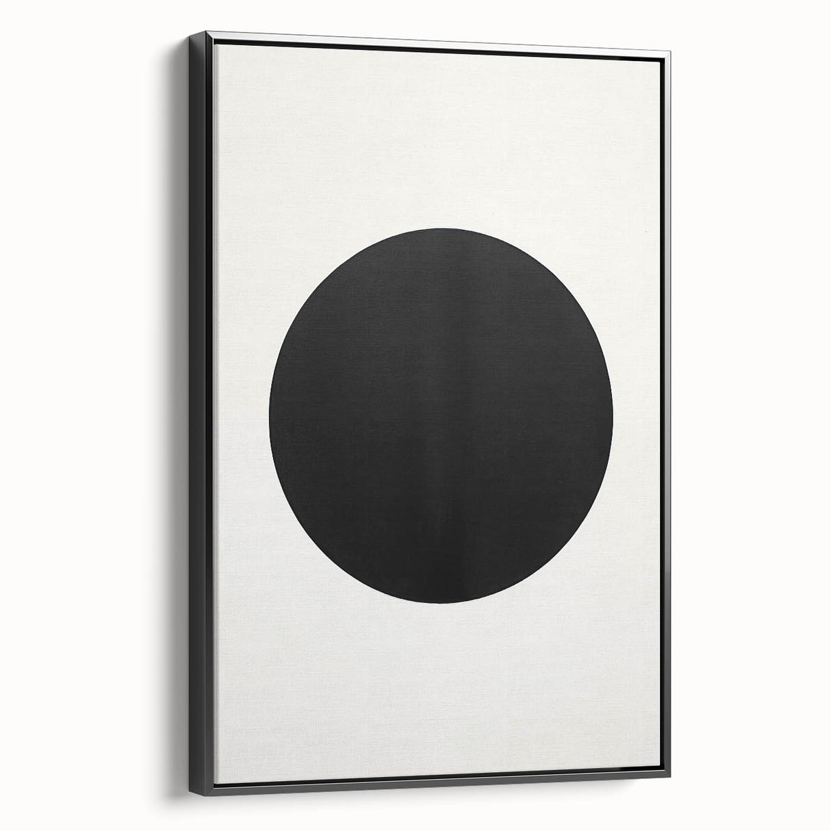 Minimalist Abstract Art: Black Circle on White Background Modern Print