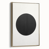 Minimalist Abstract Art: Black Circle on White Background Modern Print