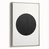 Minimalist Abstract Art: Black Circle on White Background Modern Print