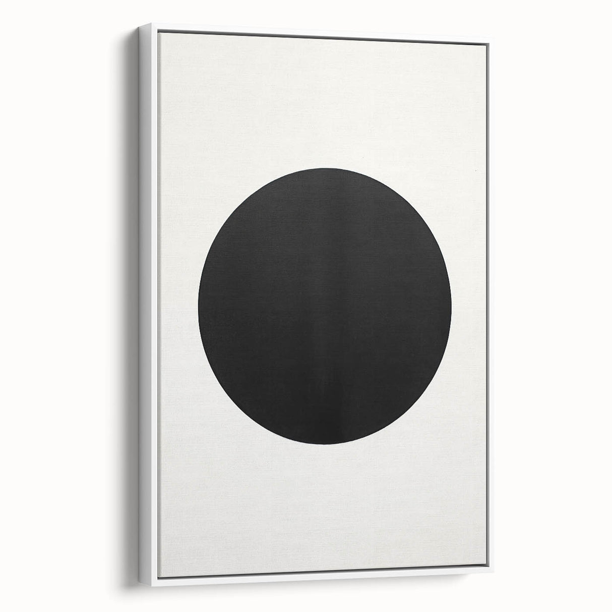 Minimalist Abstract Art: Black Circle on White Background Modern Print