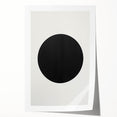 Minimalist Abstract Art: Black Circle on White Background Modern Print