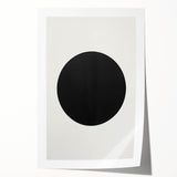 Minimalist Abstract Art: Black Circle on White Background Modern Print