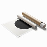 Minimalist Abstract Art: Black Circle on White Background Modern Print