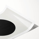 Minimalist Abstract Art: Black Circle on White Background Modern Print
