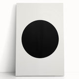 Minimalist Abstract Art: Black Circle on White Background Modern Print