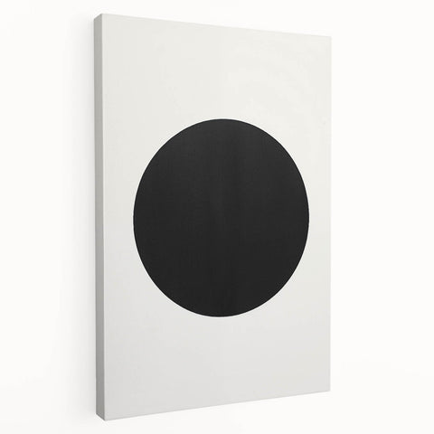 Minimalist Abstract Art: Black Circle on White Background Modern Print