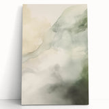 Minimalist Abstract Art: Soft Neutral Tones with Flowing Organic Shapes