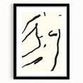 Minimalist Abstract Line Art: Bold Organic Strokes in Black on White