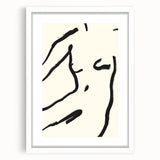 Minimalist Abstract Line Art: Bold Organic Strokes in Black on White