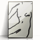 Minimalist Abstract Line Art: Bold Organic Strokes in Black on White