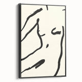 Minimalist Abstract Line Art: Bold Organic Strokes in Black on White