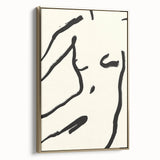 Minimalist Abstract Line Art: Bold Organic Strokes in Black on White