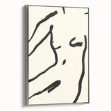 Minimalist Abstract Line Art: Bold Organic Strokes in Black on White