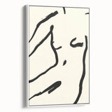 Minimalist Abstract Line Art: Bold Organic Strokes in Black on White