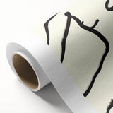 Minimalist Abstract Line Art: Bold Organic Strokes in Black on White