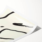 Minimalist Abstract Line Art: Bold Organic Strokes in Black on White