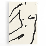 Minimalist Abstract Line Art: Bold Organic Strokes in Black on White