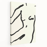 Minimalist Abstract Line Art: Bold Organic Strokes in Black on White