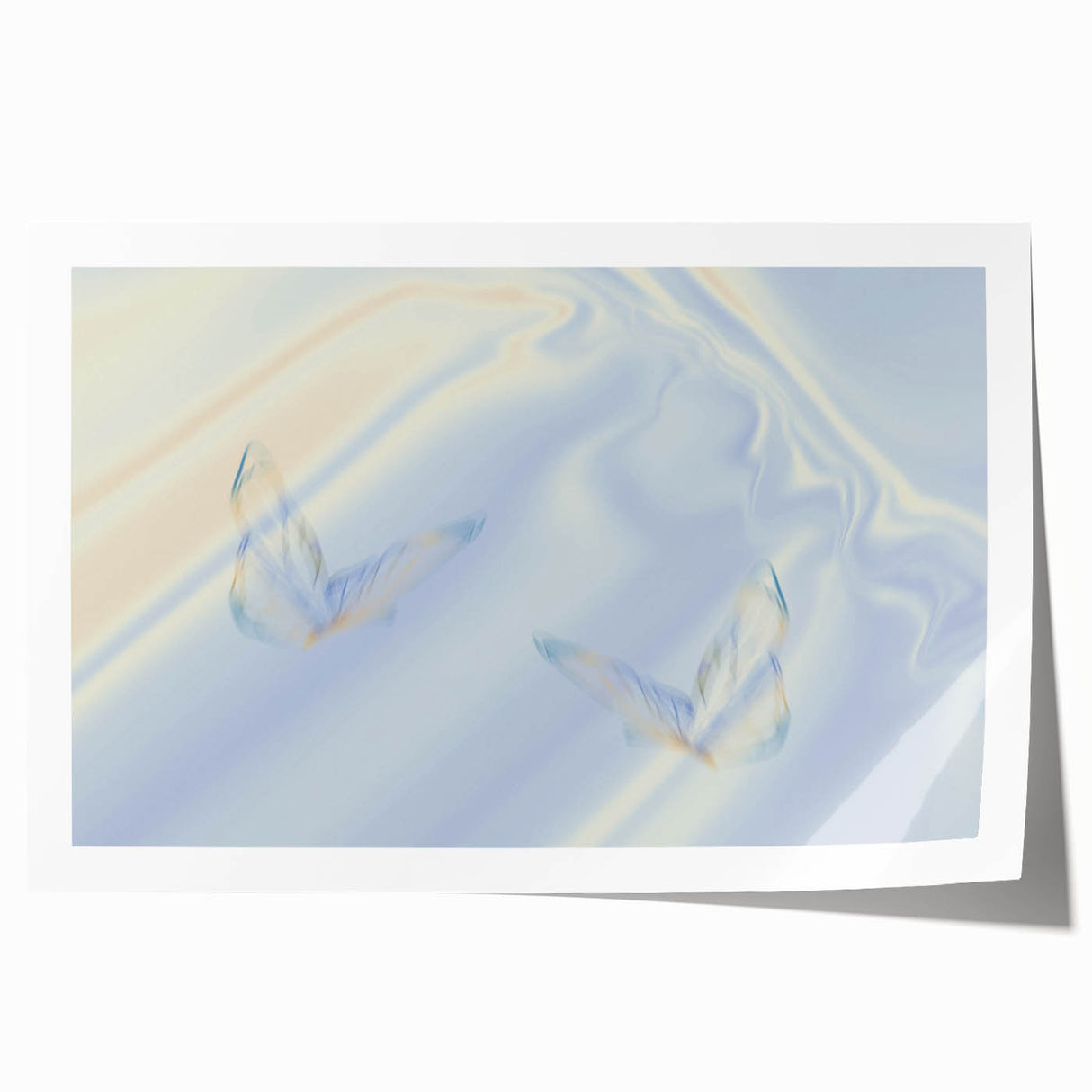 Nature-Inspired Gradient Wall Art with Delicate Butterfly Motifs