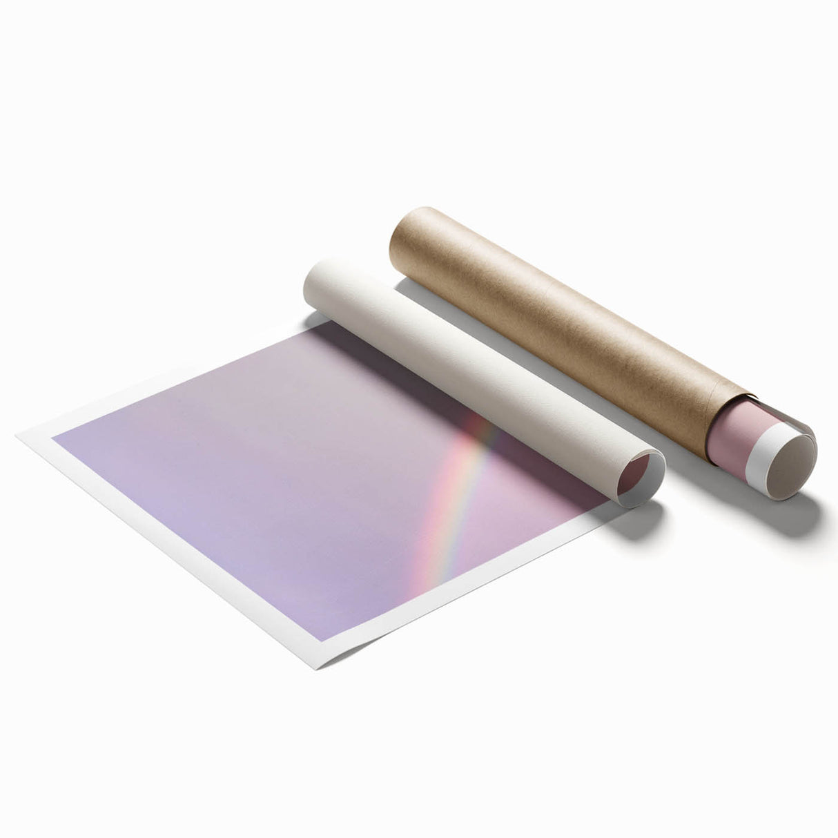 Rainbow Gradient Nature-Inspired Abstract Wall Art with Soft Tones