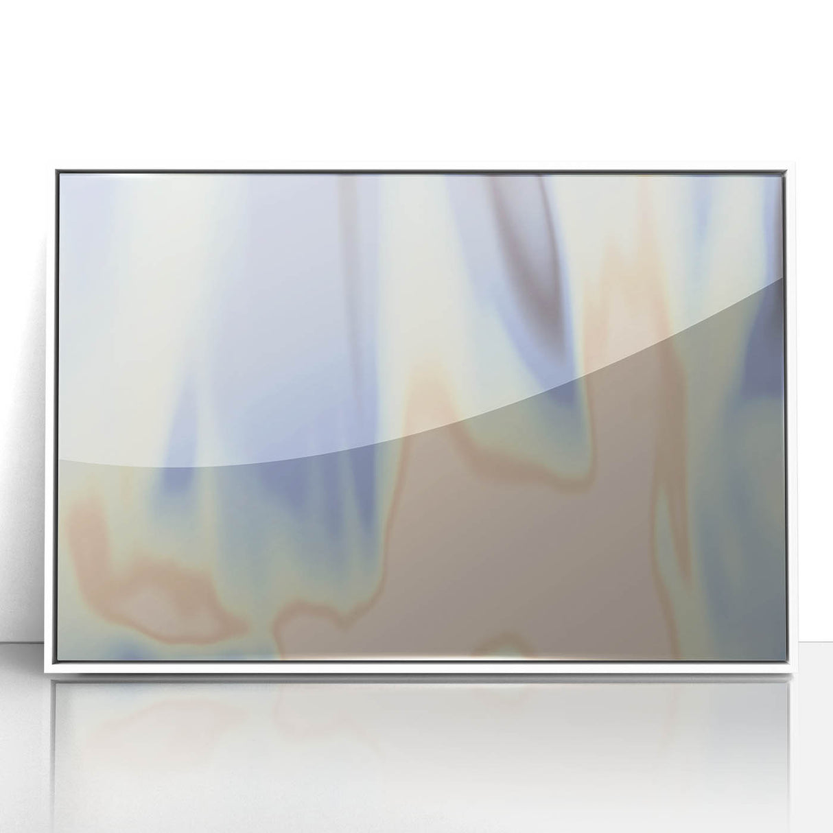 Nature-Inspired Abstract Gradient Wall Art with Blue and Beige Hues