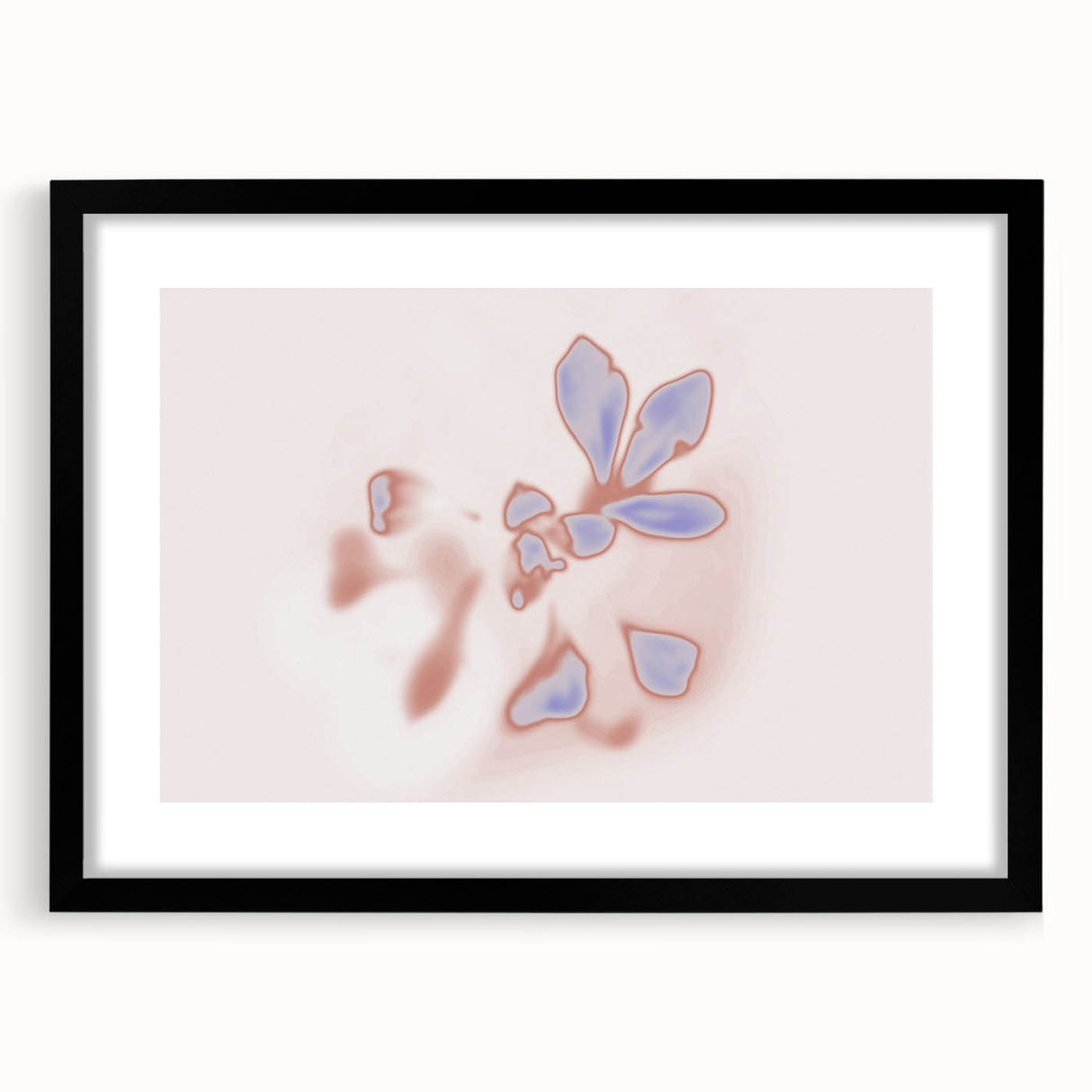 Abstract Floral Nature-Inspired Gradient Art with Soft Blue Petals