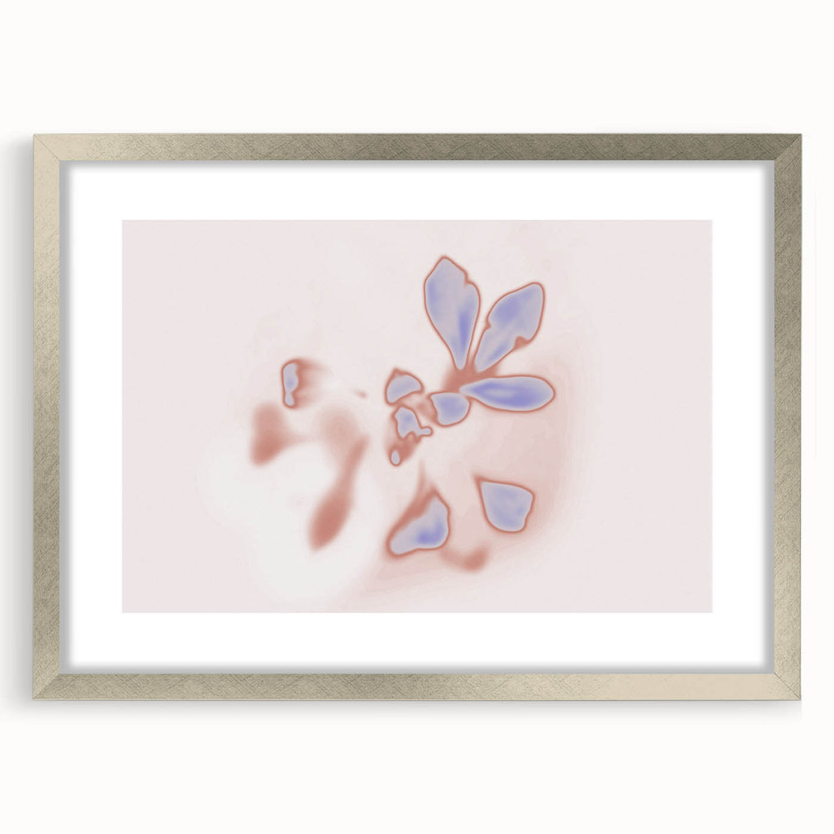 Abstract Floral Nature-Inspired Gradient Art with Soft Blue Petals