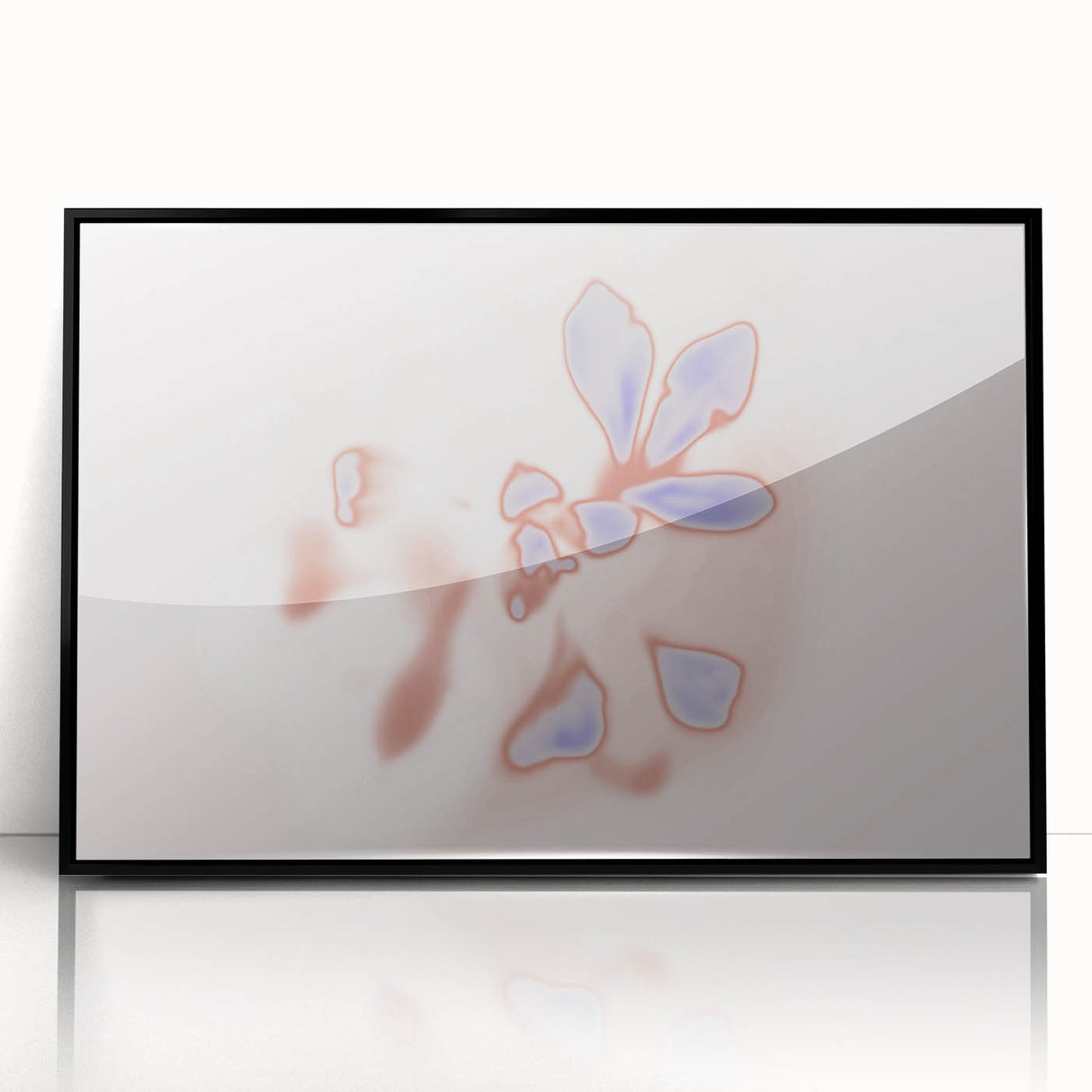 Abstract Floral Nature-Inspired Gradient Art with Soft Blue Petals