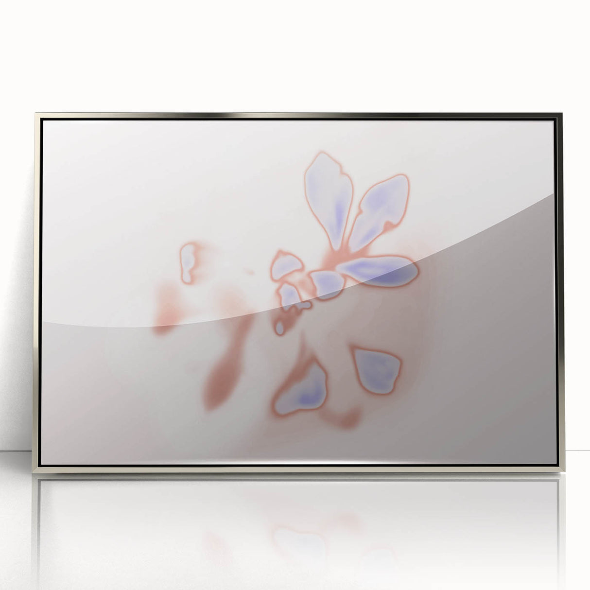 Abstract Floral Nature-Inspired Gradient Art with Soft Blue Petals