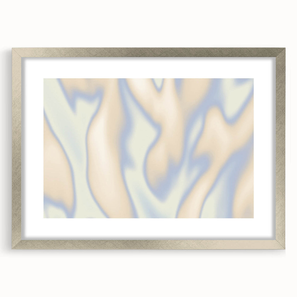Abstract Nature-Inspired Gradient Wall Art with Beige and Blue Hues