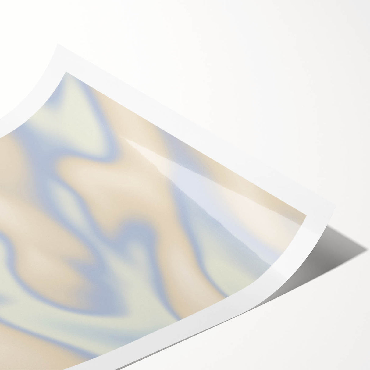 Abstract Nature-Inspired Gradient Wall Art with Beige and Blue Hues