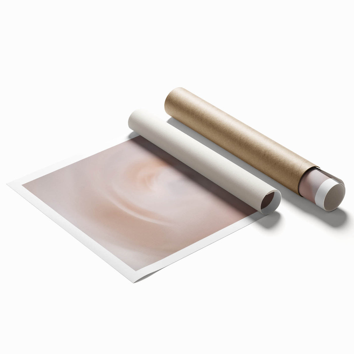 Nature-Inspired Abstract Swirl Wall Art with Soft Beige and White Hues