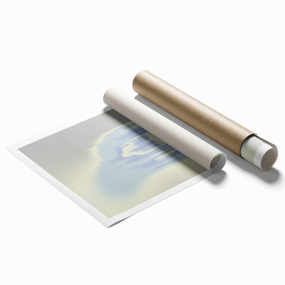 Abstract Blue Gradient Wall Art with Subtle Grainy Textured Hues