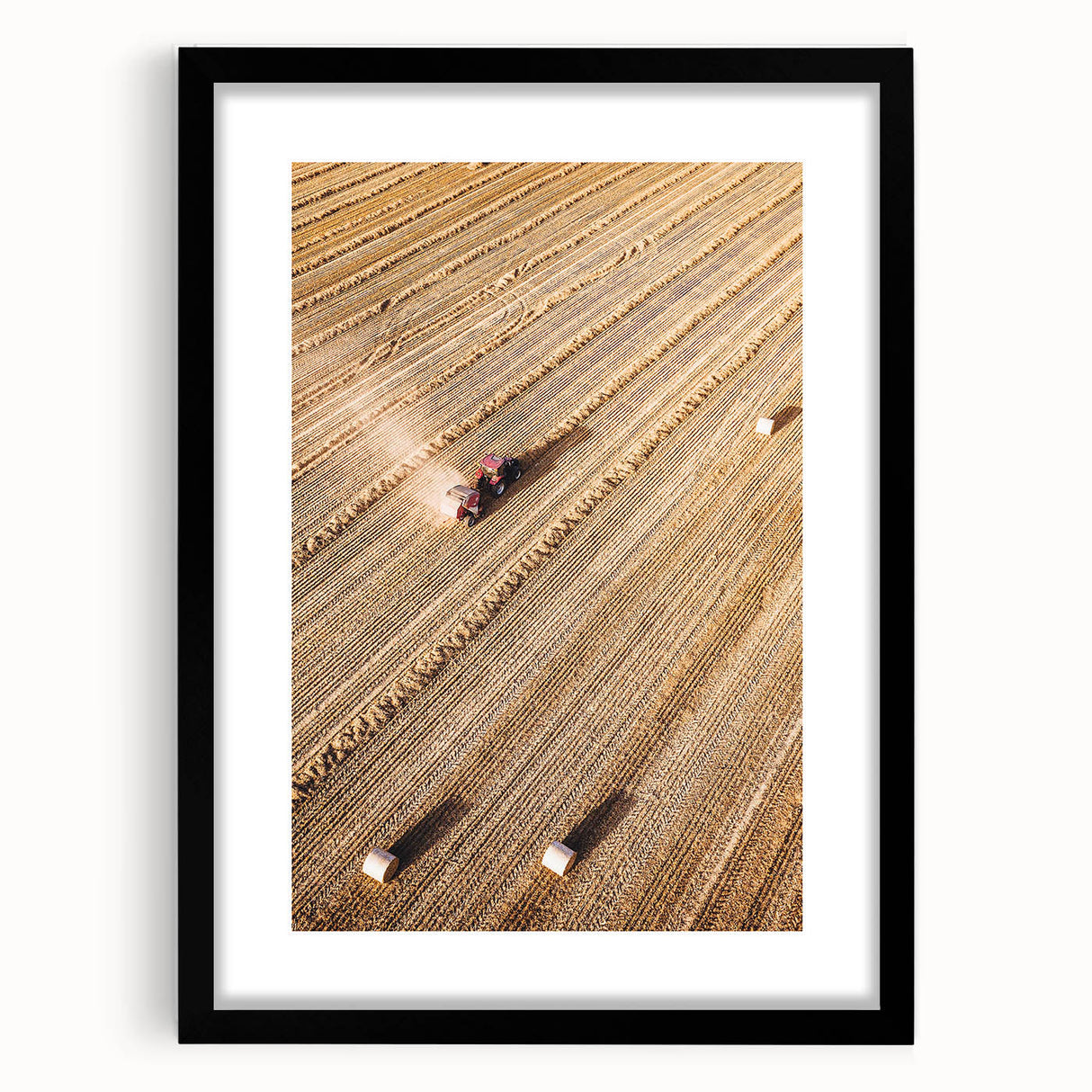 Harvest Glow - Aerial Farm Tractor Rustic Art