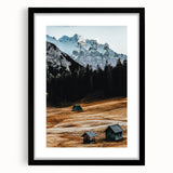 Alpine Serenity - Rustic Mountain Cabin Art