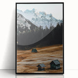 Alpine Serenity - Rustic Mountain Cabin Art