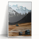 Alpine Serenity - Rustic Mountain Cabin Art