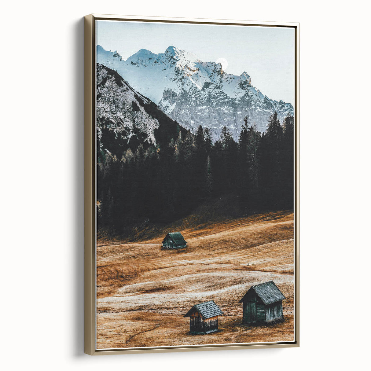 Alpine Serenity - Rustic Mountain Cabin Art
