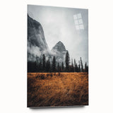 Misty Mountain Solitude - Rustic Nature Scene Art