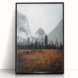 Misty Mountain Solitude - Rustic Nature Scene Art