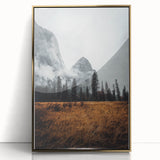 Misty Mountain Solitude - Rustic Nature Scene Art