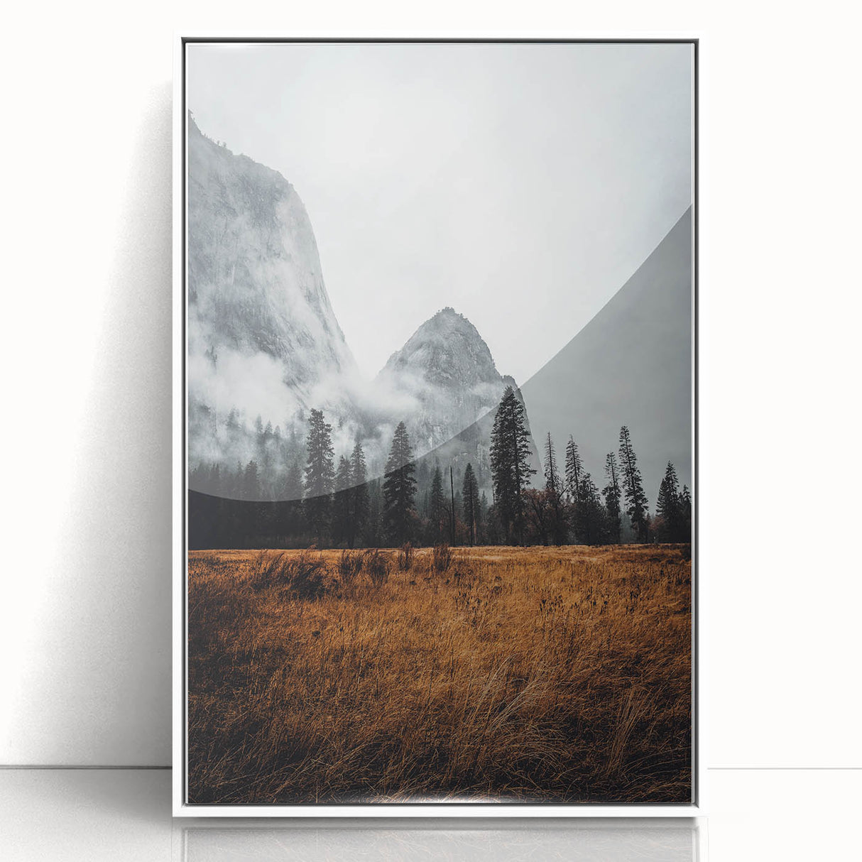 Misty Mountain Solitude - Rustic Nature Scene Art