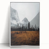 Misty Mountain Solitude - Rustic Nature Scene Art