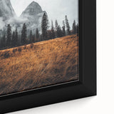 Misty Mountain Solitude - Rustic Nature Scene Art